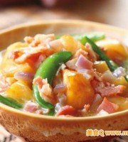 奶香十足的培根甜豆马铃薯