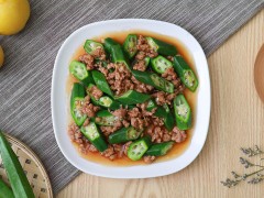 肉沫炒秋葵