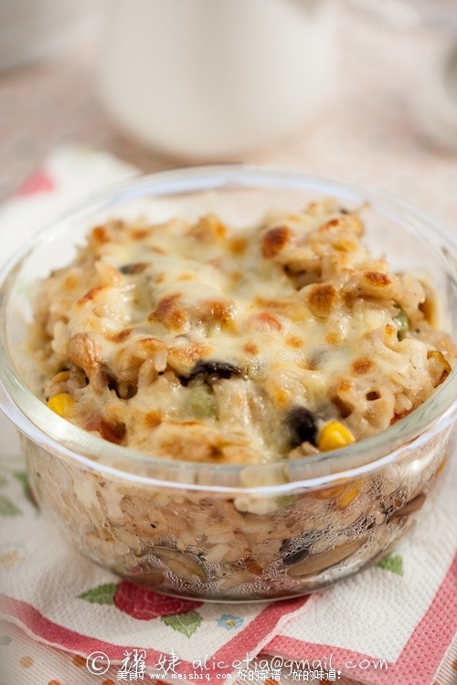 剩米饭的华丽转身---芝士蘑菇焗饭