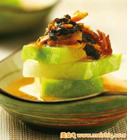 甜梅菜豆干蒸冬瓜