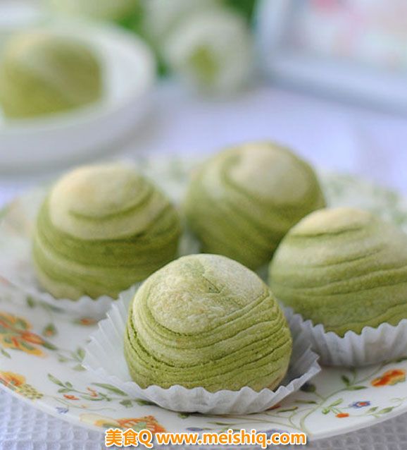 抹茶豆沙圆酥